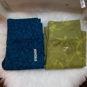Gymshark Blue and Green Leggings Set